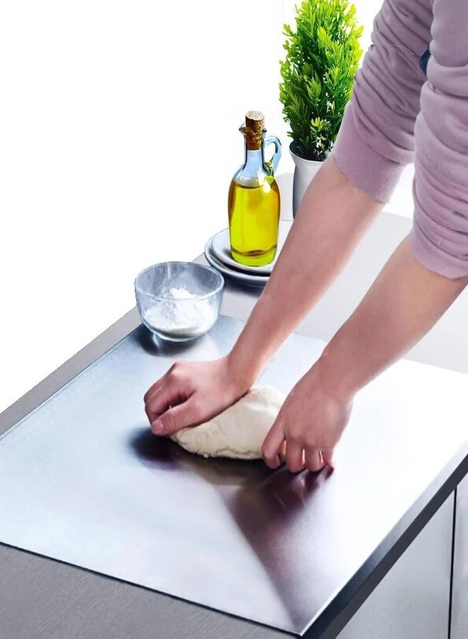 LARYNX Stainless Steel Chopping Board for Kitchen - Premium Vegetable and Fruit Cutter, Heavy-Duty Metal Cutting Board for Kitchen, Big Size (41 cm X 31 cm) - Image 2